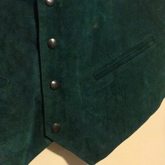 Genuine Leather Emerald Green Vest - Picture 6 of 9